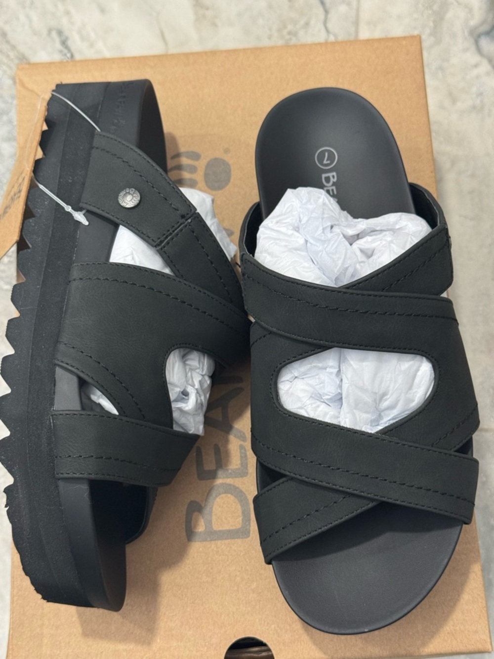 BearPaw Black Crux Women's Slide Sandals